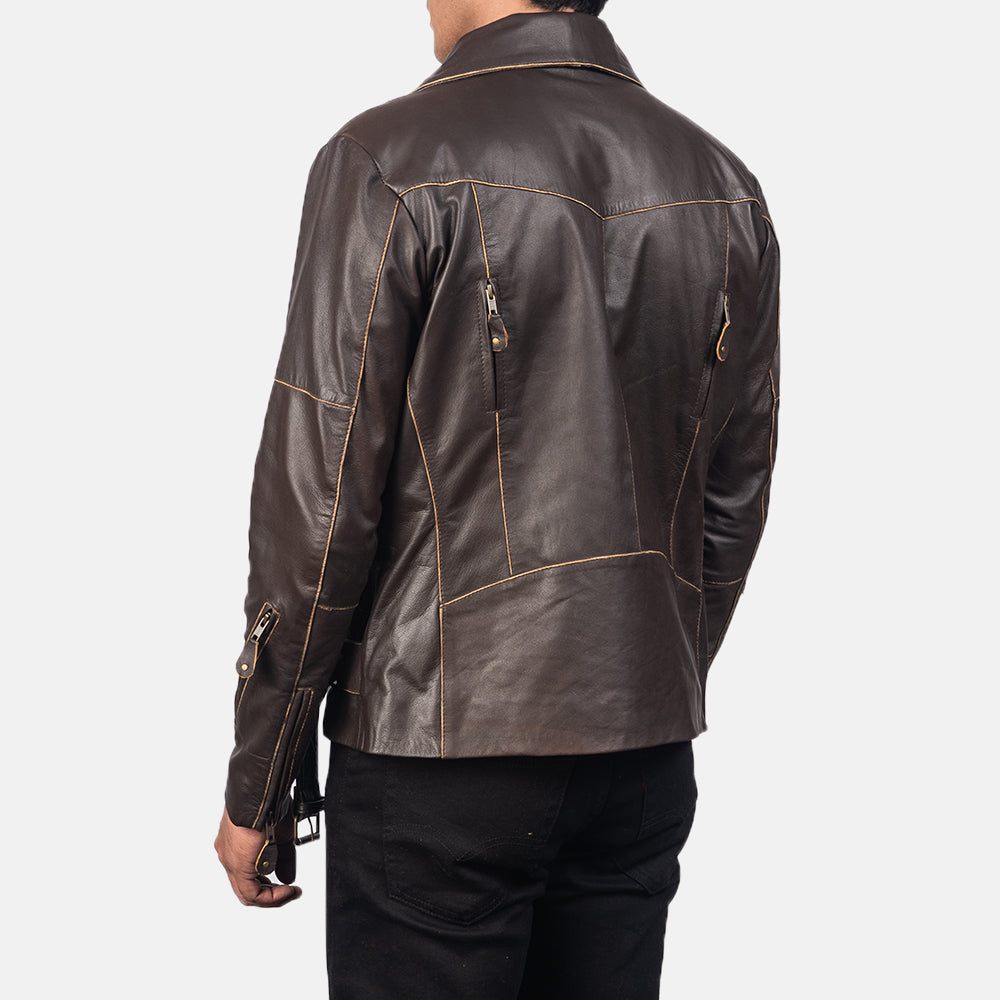 Men's Classic Layered Biker Leather Jacket