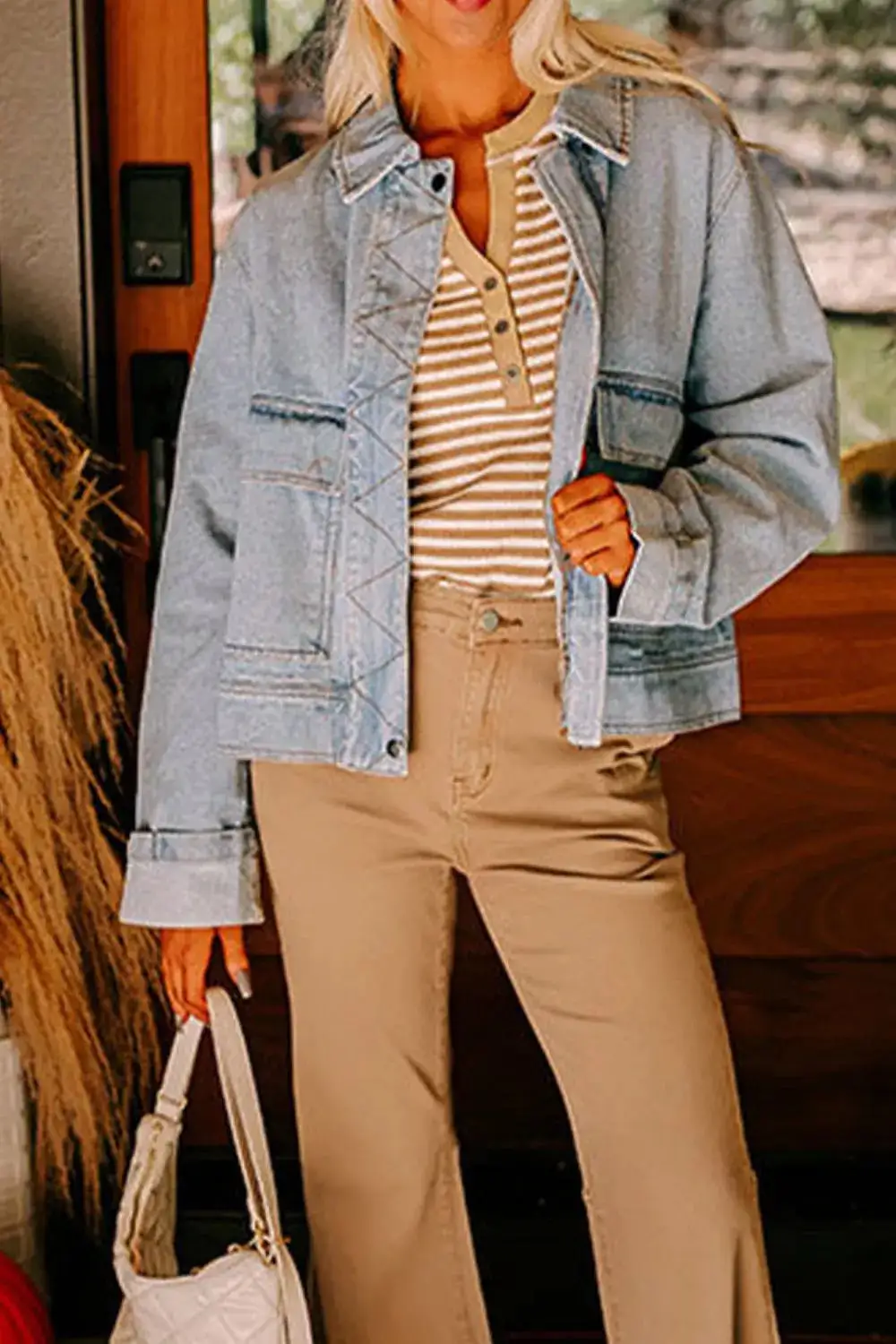 Zip Up Drop Shoulder Jacket