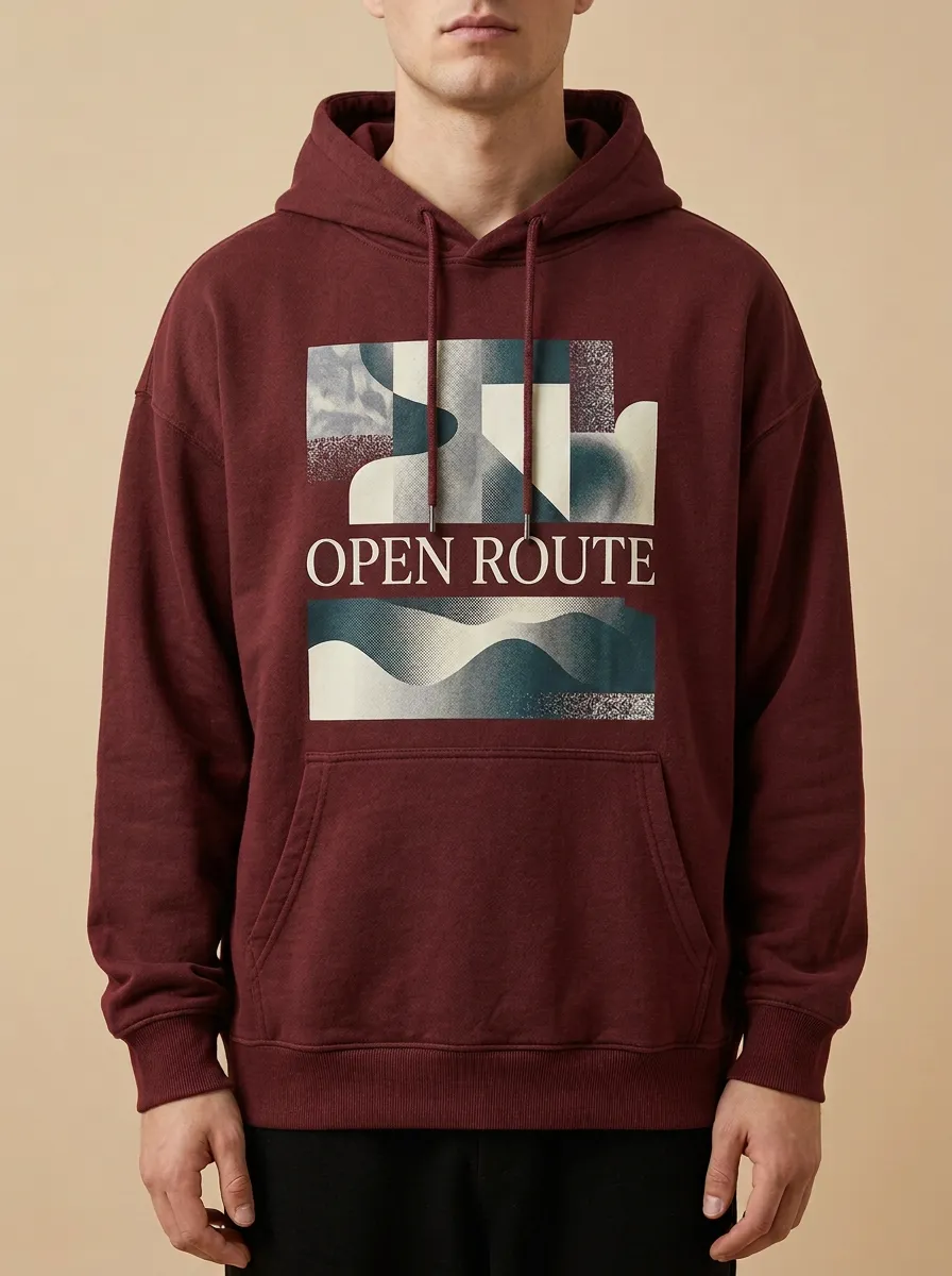 Unisex Open Relaxed Shoulder Hoodie
