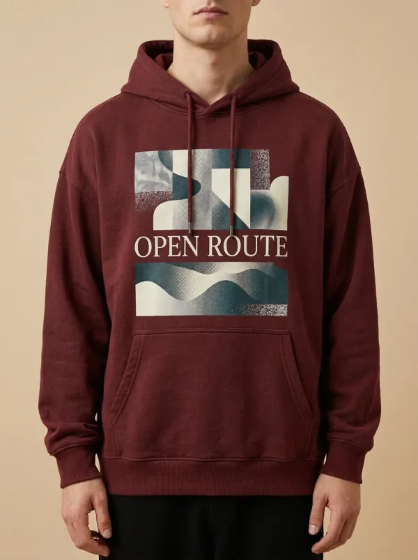 Unisex Open Relaxed Shoulder Hoodie