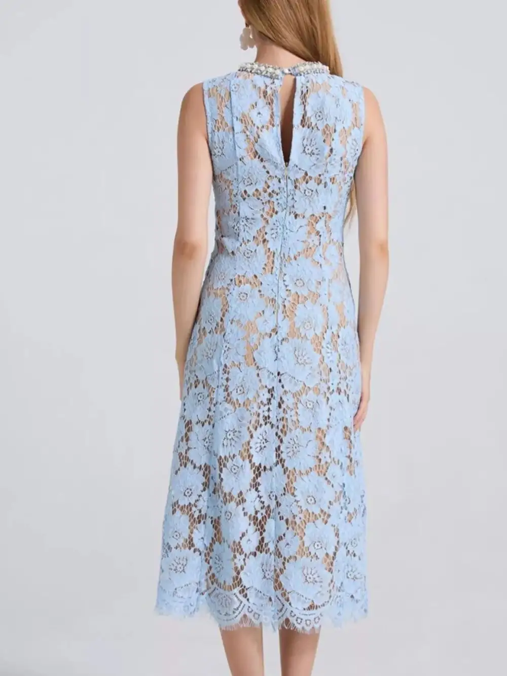 Lace Sleeveless Dress Casual