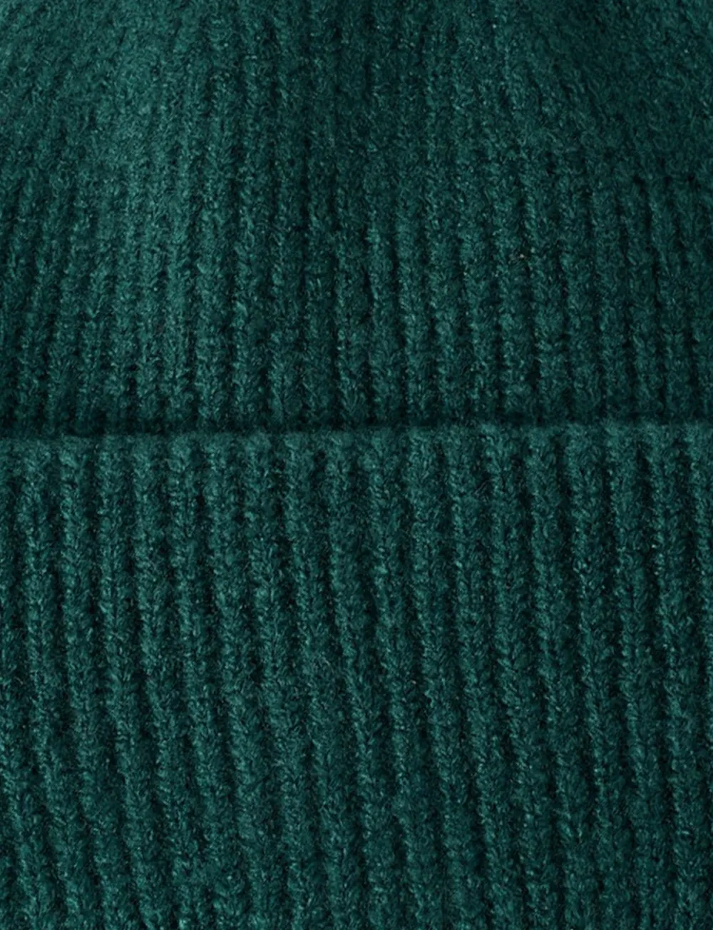 Warm Ribbed Pine Green Hat