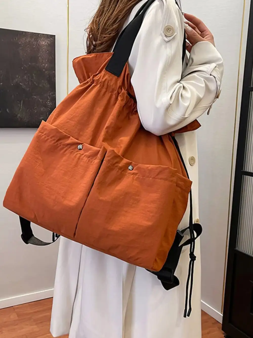Drawstring Closure Lightweight Backpack Bag
