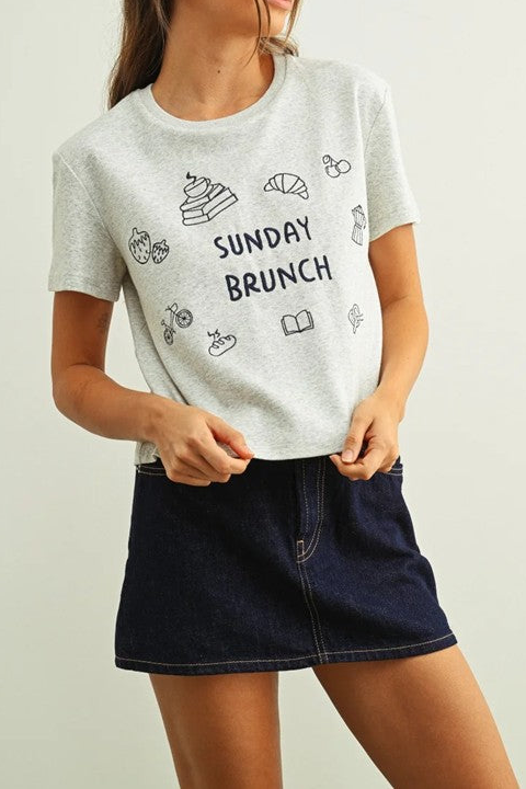 Sunday Brunch Graphic Print Tee