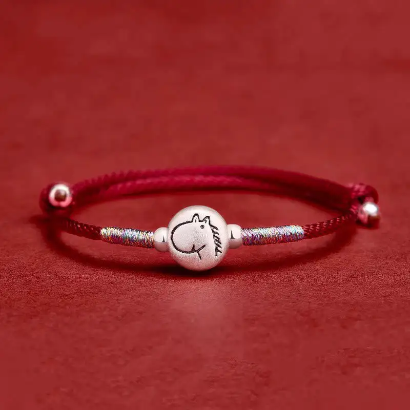 Horse Sterling Silver String Bracelet