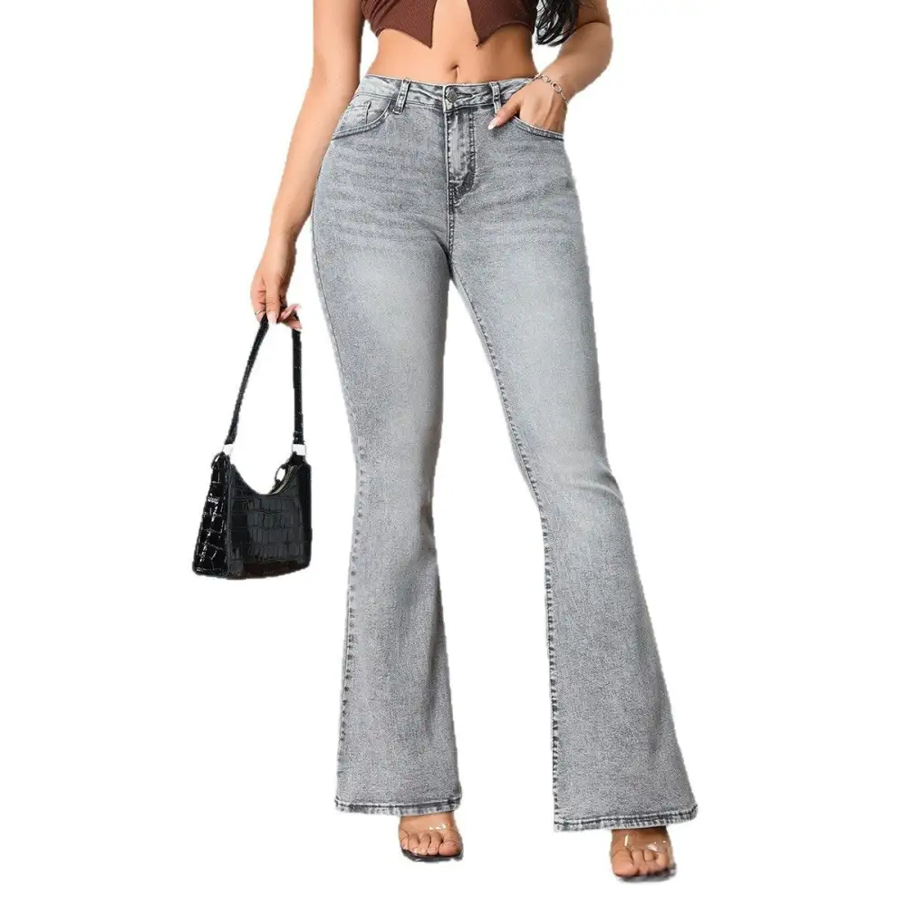 Women's Mid Rise Flared Slim Fit Jeans