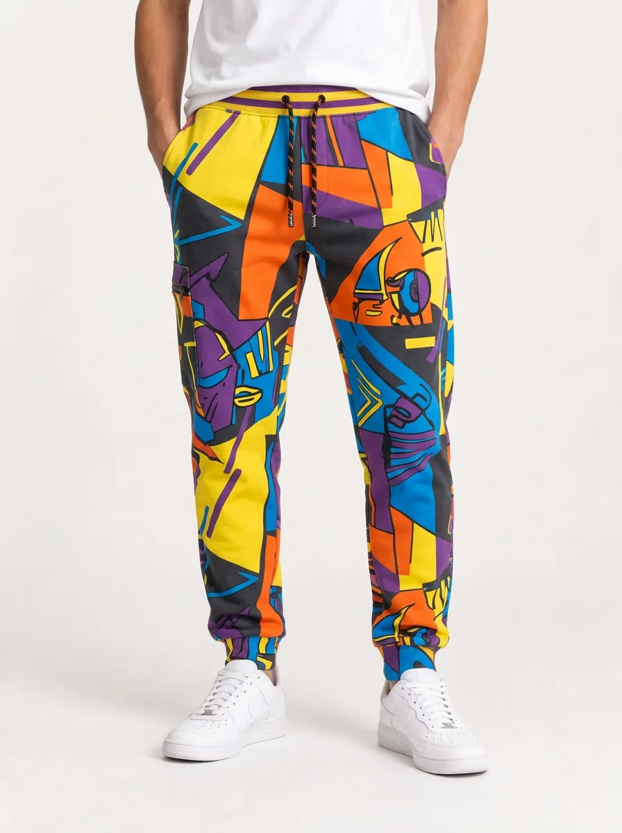 Men's Abstract Graffiti Artistic Jogger Pants