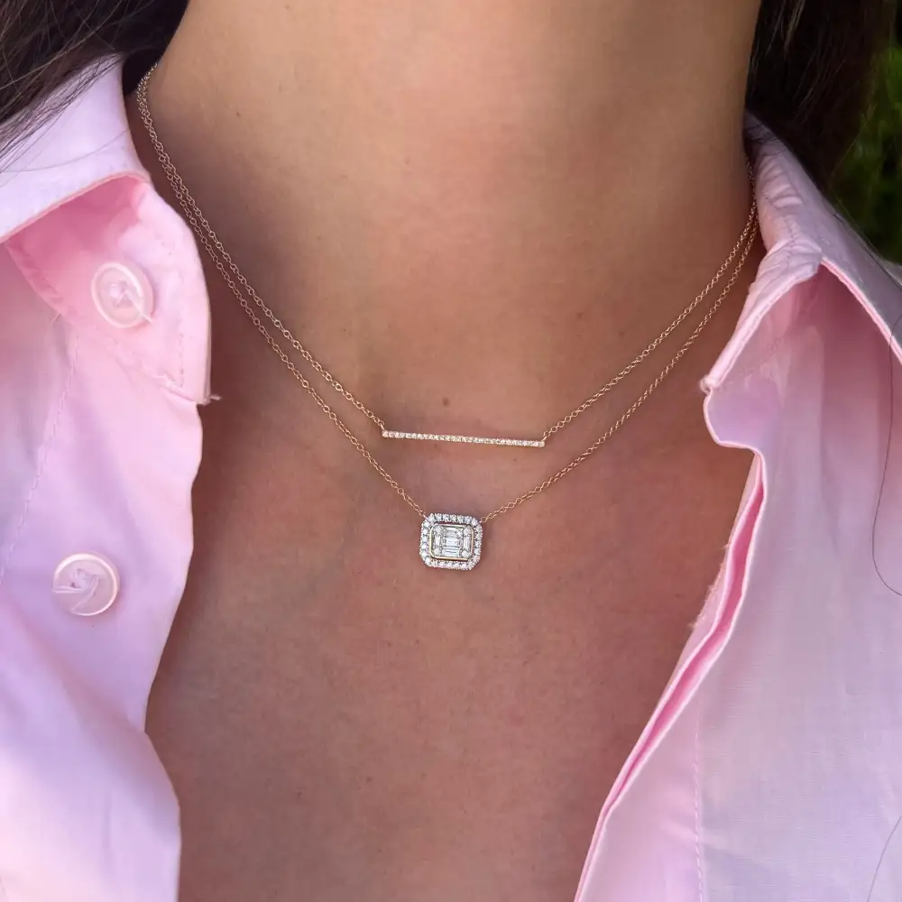 Delicate Bar Diamond Necklace