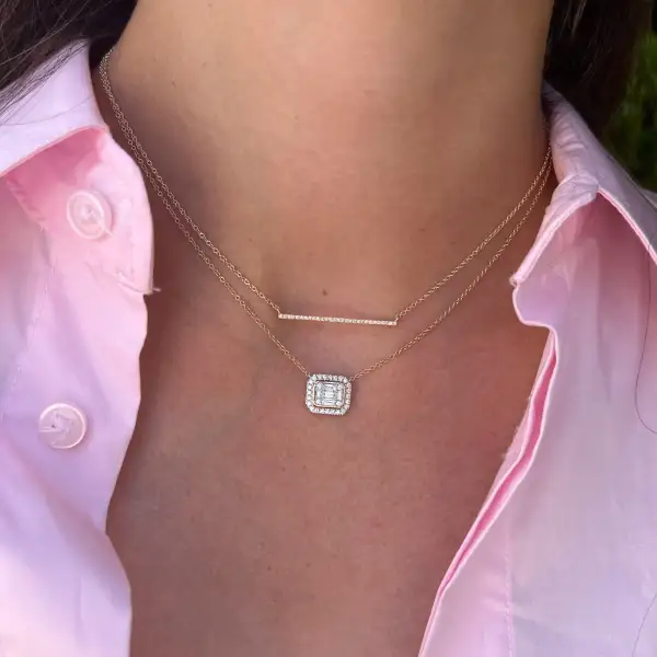 Delicate Bar Diamond Necklace