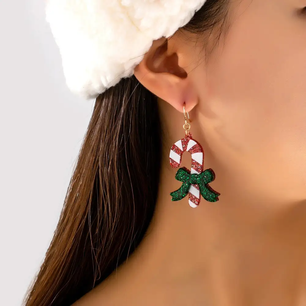 Christmas Glitter Candy Cane Dangle
