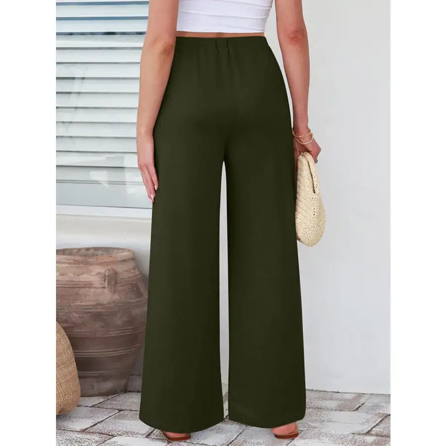 Weekend Elastic Waist Wide Leg Pants