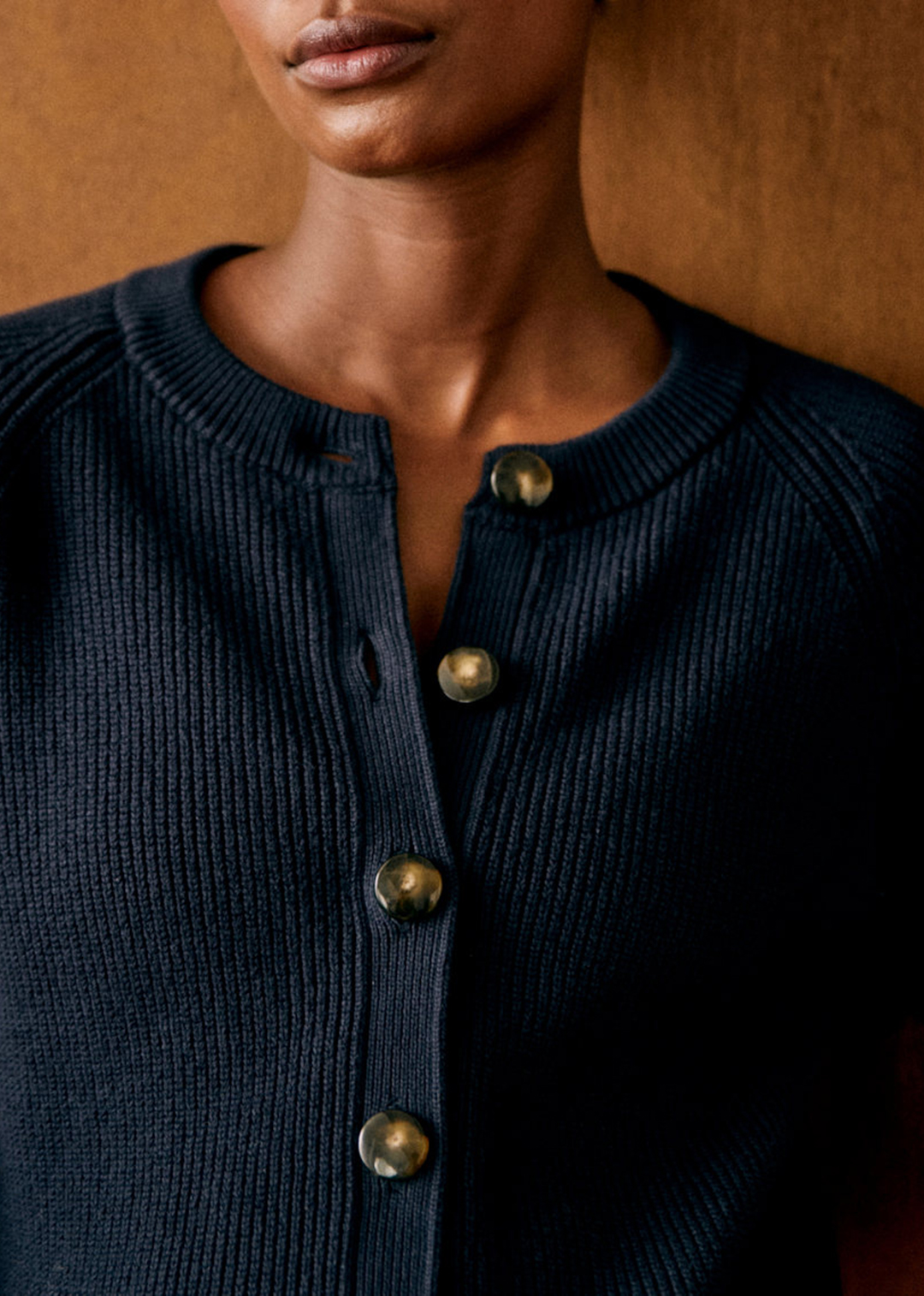 Crew Neck Organic Cotton Long Sleeve Cardigan