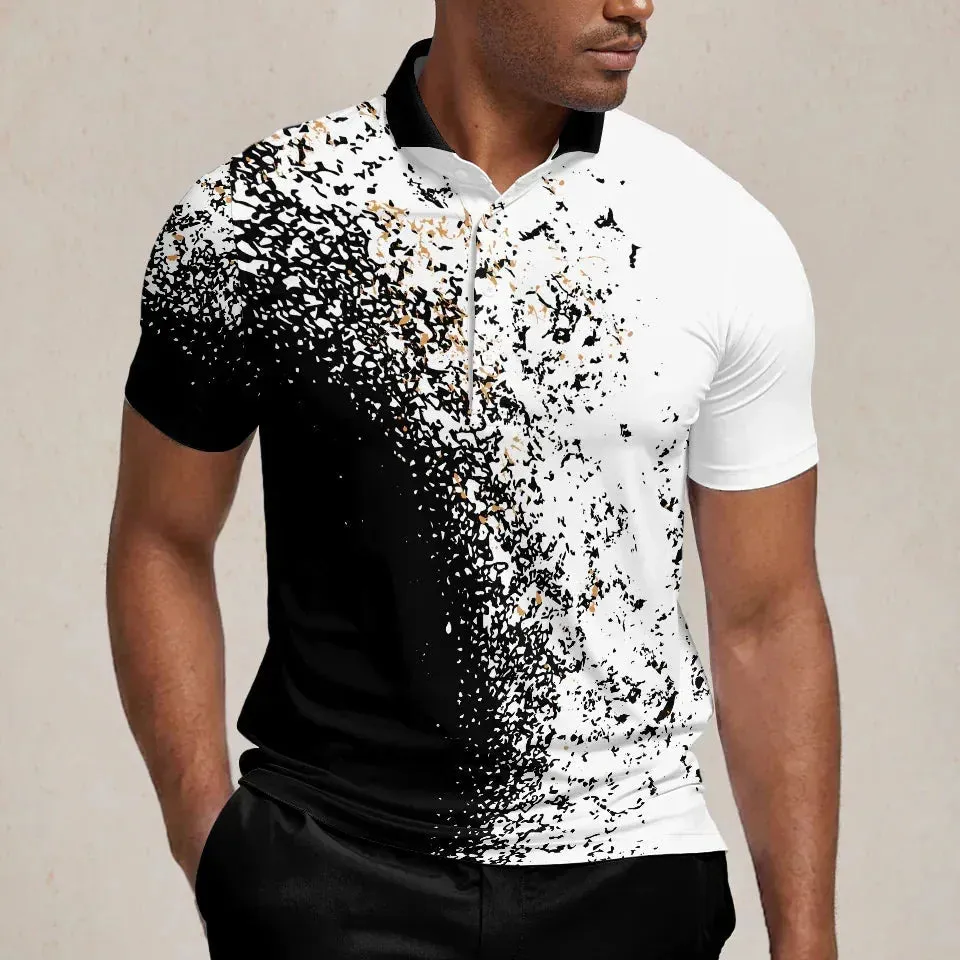 Versatile Short Sleeve Button Up Polo Shirt