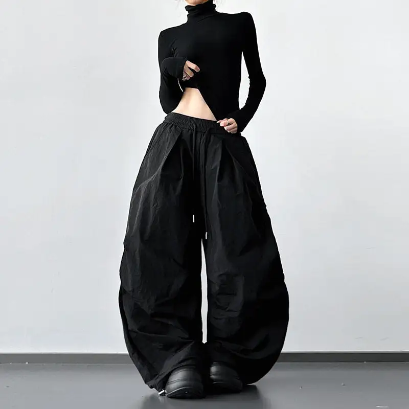 Drawstring Wide Leg Quick Dry Cargo Pants