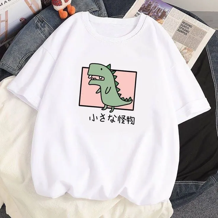Dinosaur Cartoon Cotton Tee