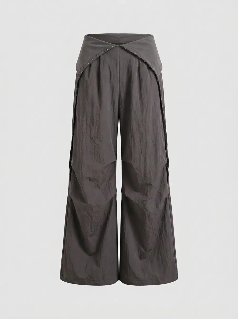 Wide-Leg Crossover-Waist Pants