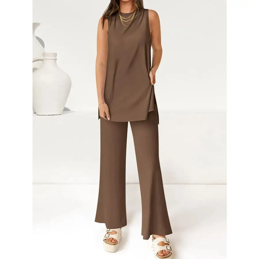 Round Neck Tank and Pants Set