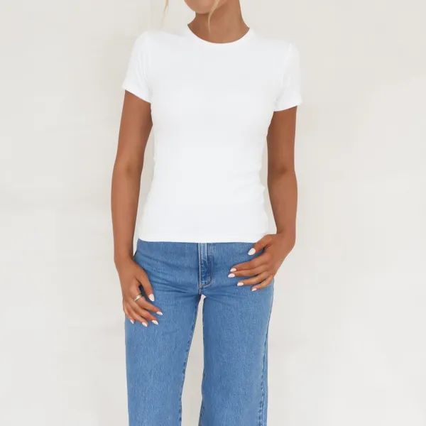 Ribbed Effortless Wear Casual Tee