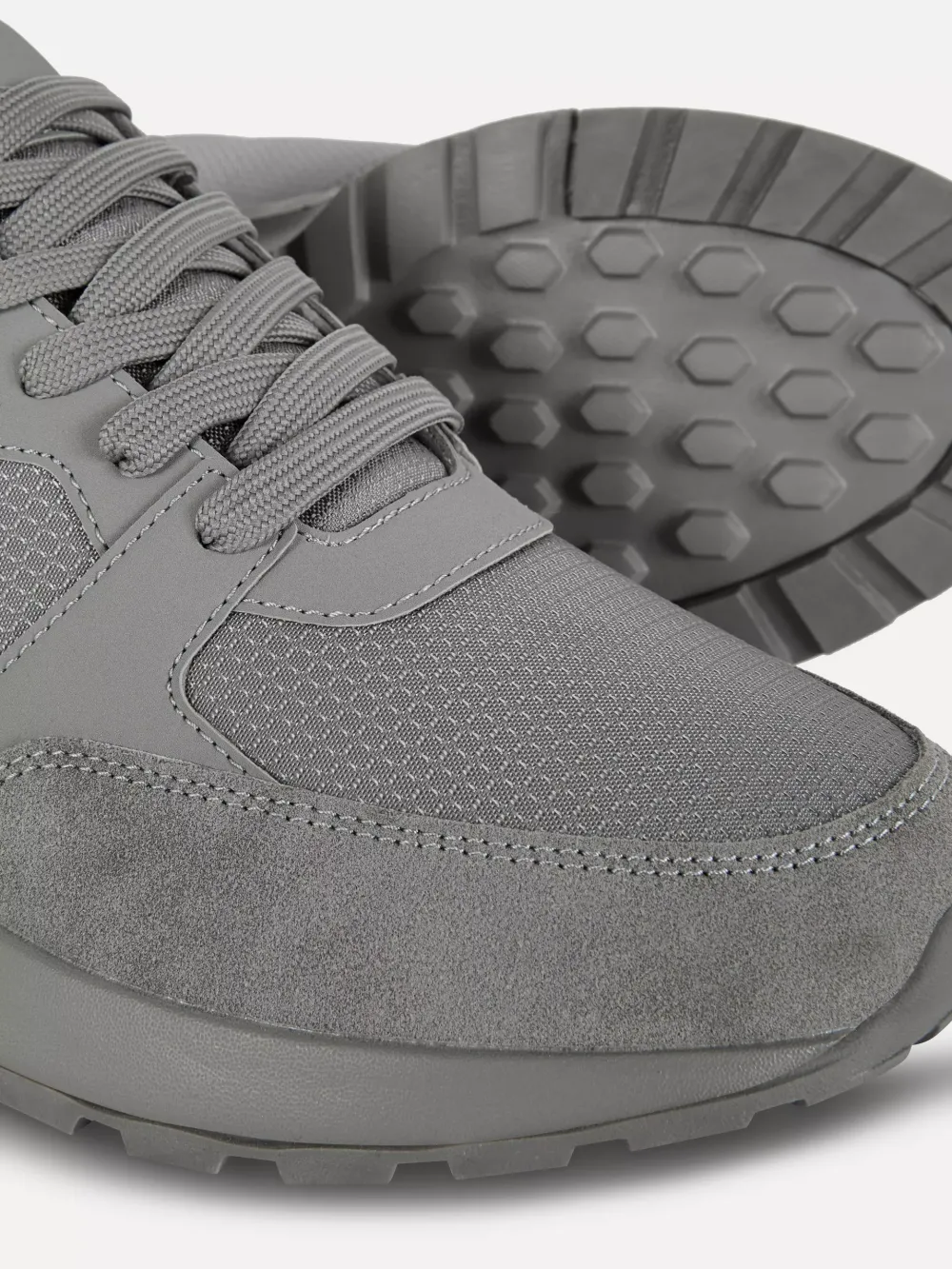 Grey Casual Low-Top Velvet Breathable  Lace-Up Sports Shoes