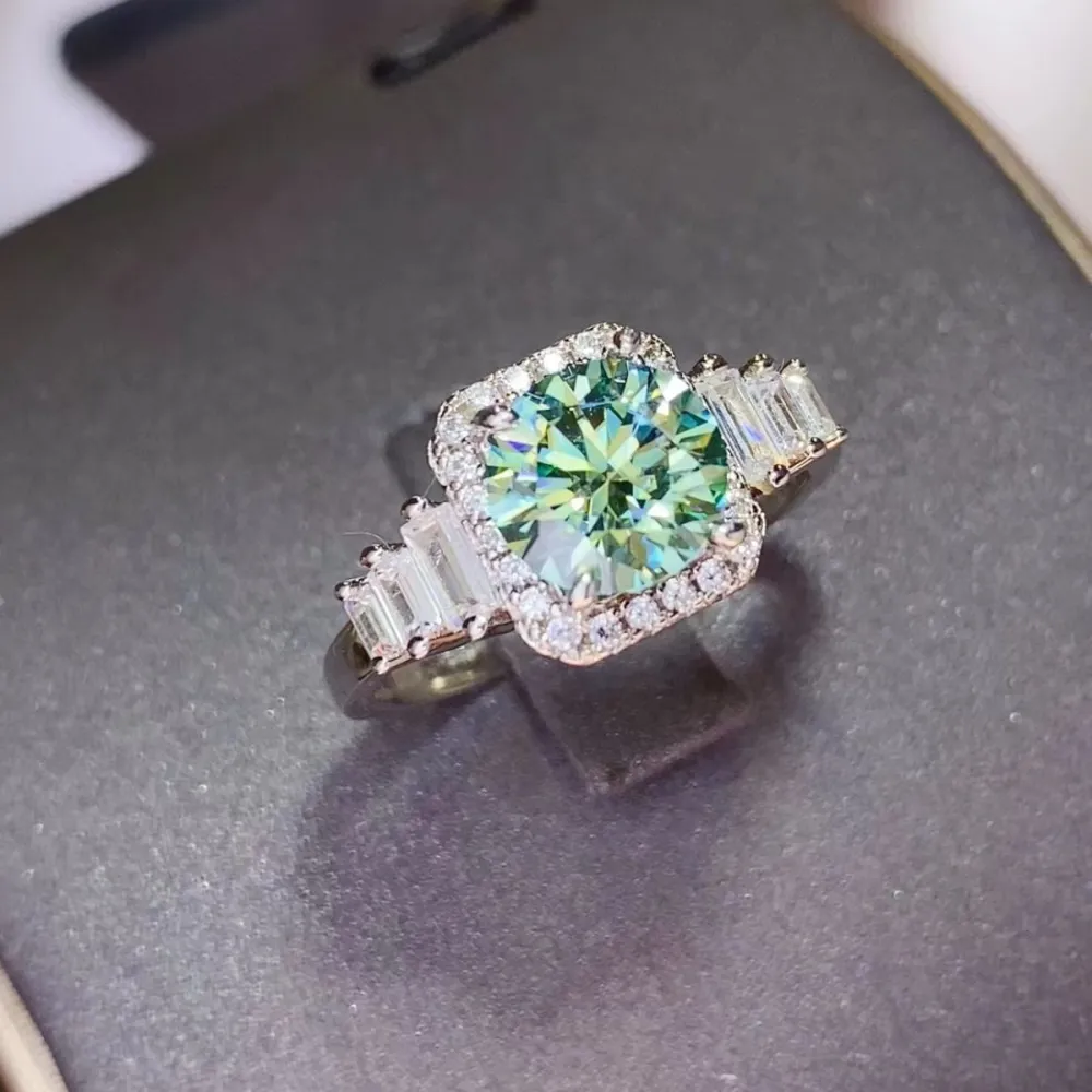 Statement Platinum-Plated Moissanite Ring