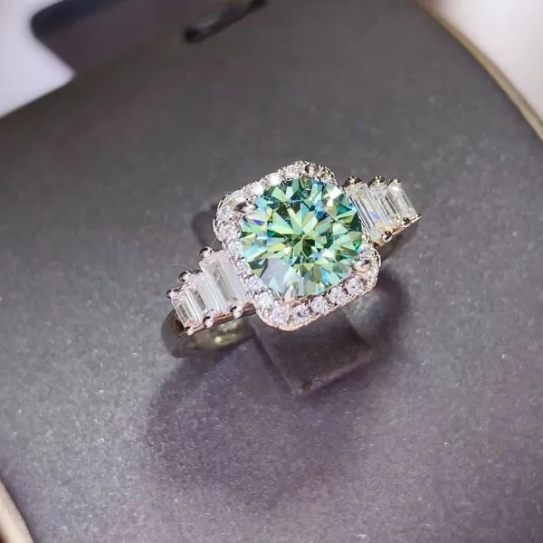Statement Platinum-Plated Moissanite Ring
