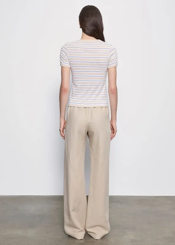 Stripe Classic S/S Tee Wheat/white Stripe