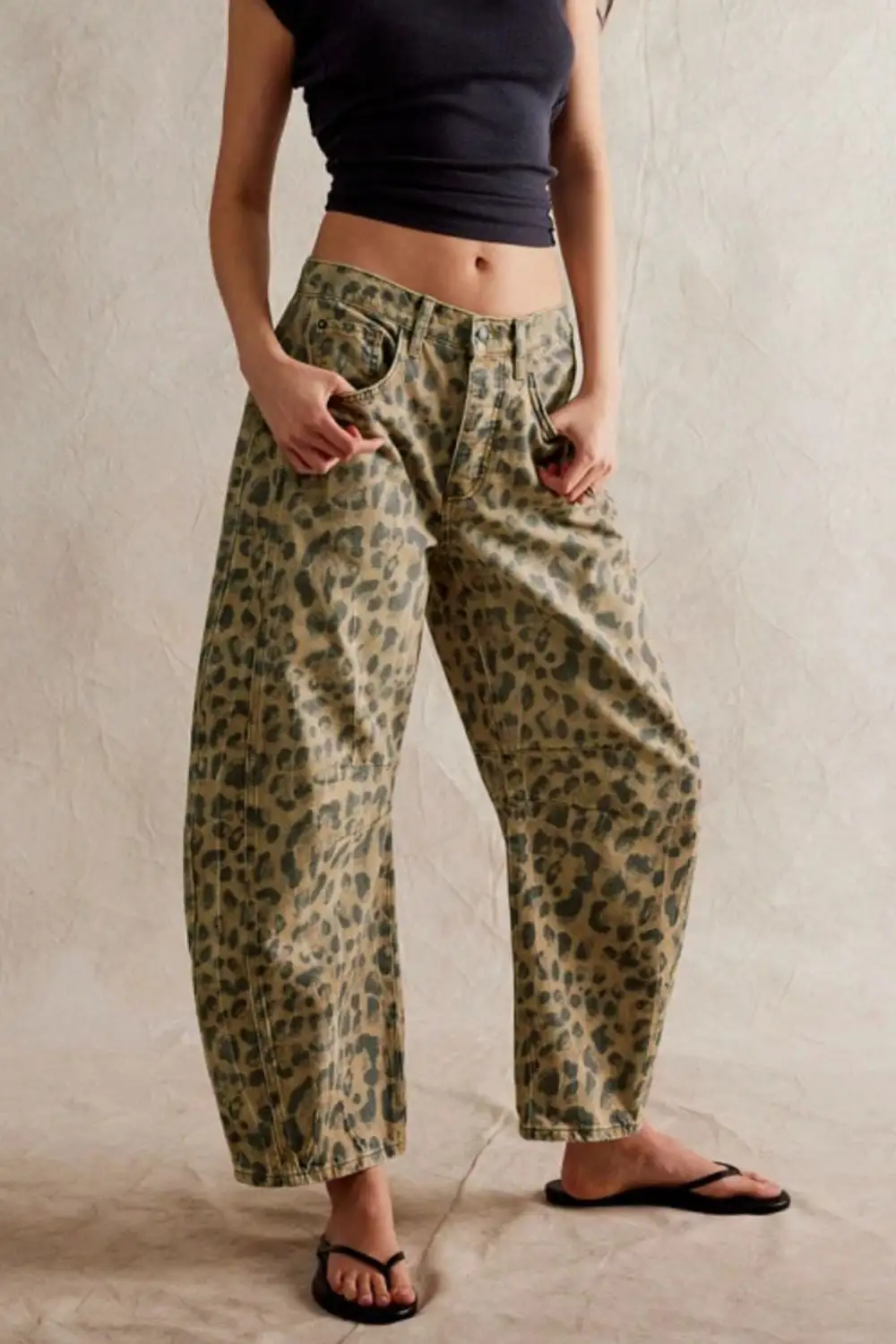Tiered Relaxed Fit Denim Jeans