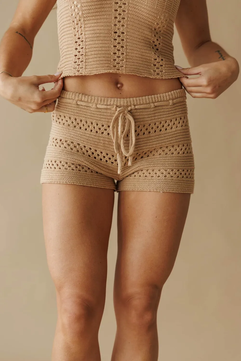 Crochet Cotton Casual Shorts