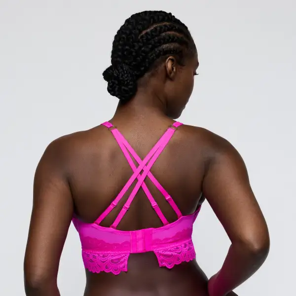 Women's Full Coverage Underwire Multiway Adjustable Straps Lace Triangle Sheer Detail Bra