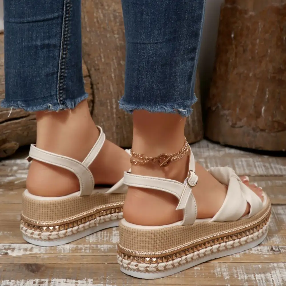 Bow Knot Platform Wedge Sandals