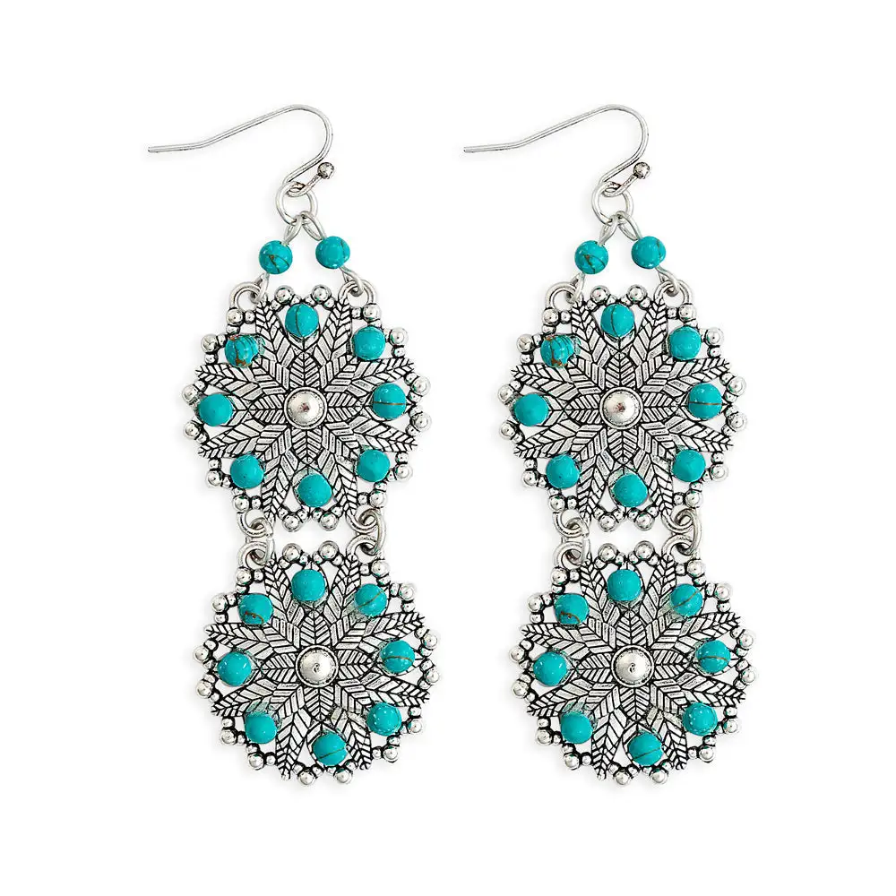 Linear Crisp Floral Earrings