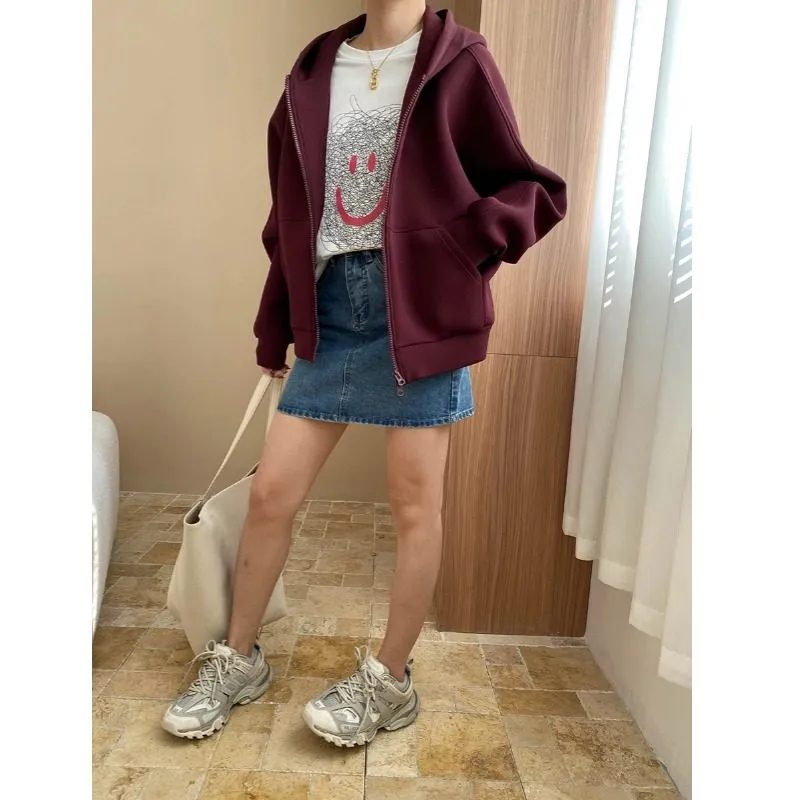 Cozy Hooded Zip Up Sweatshirt