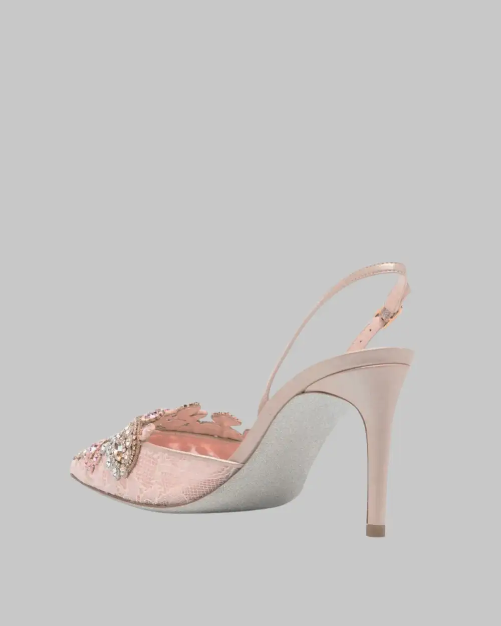 Diamond Embroidery Slingback Pumps in Pink