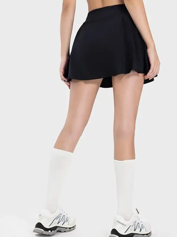 Textured Pleated Detail Skirt