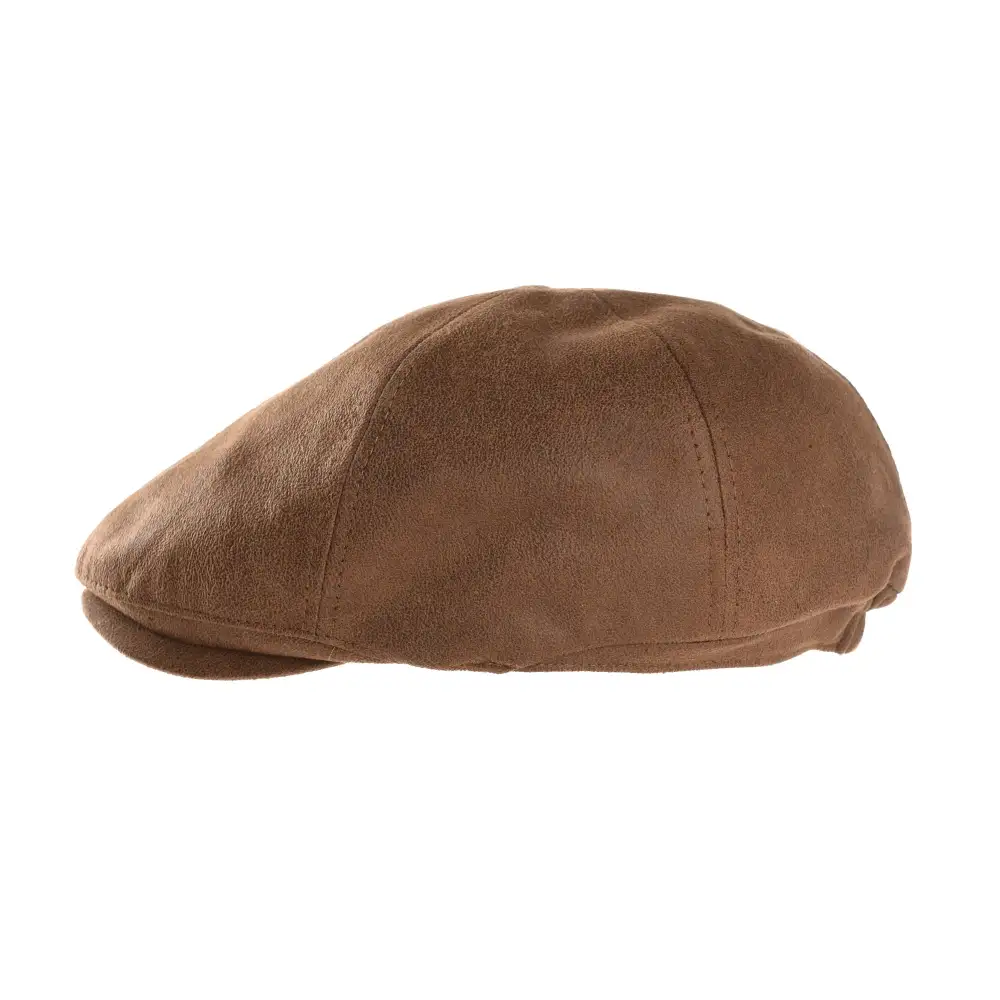 Faux Leather Ivy Newsboy Cap