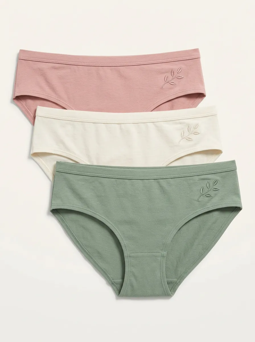 Women's Mid-Rise Side-Detail Bikini Briefs Three Pack