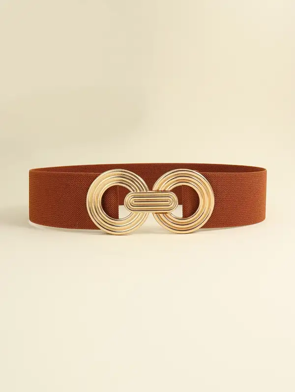 Geometric Buckle Wide Belt