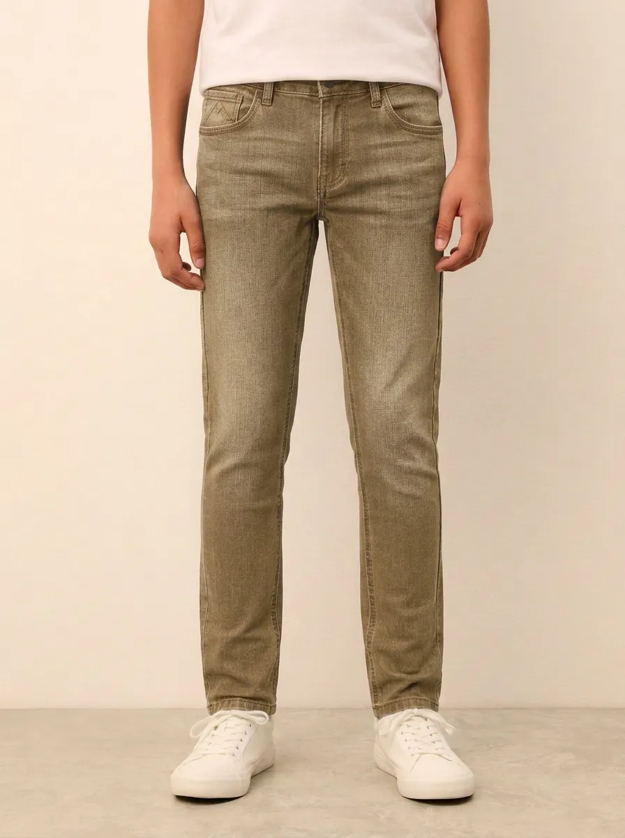 Men's Casual Blue Denim Slim-Fit Stretch Jeans