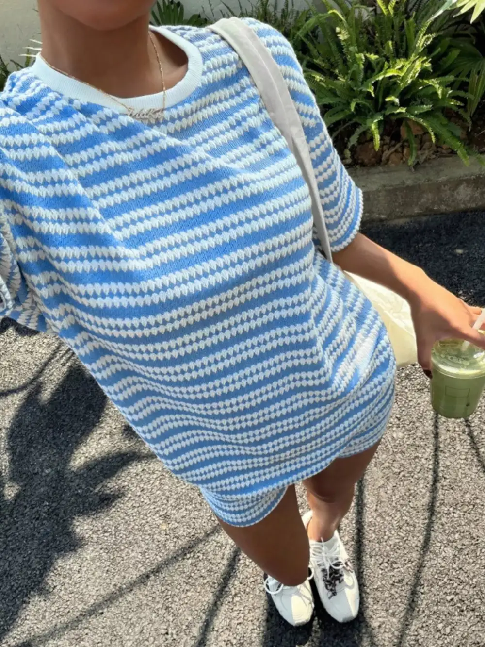 Relaxed Striped Short Sleeve Top and Shorts Set