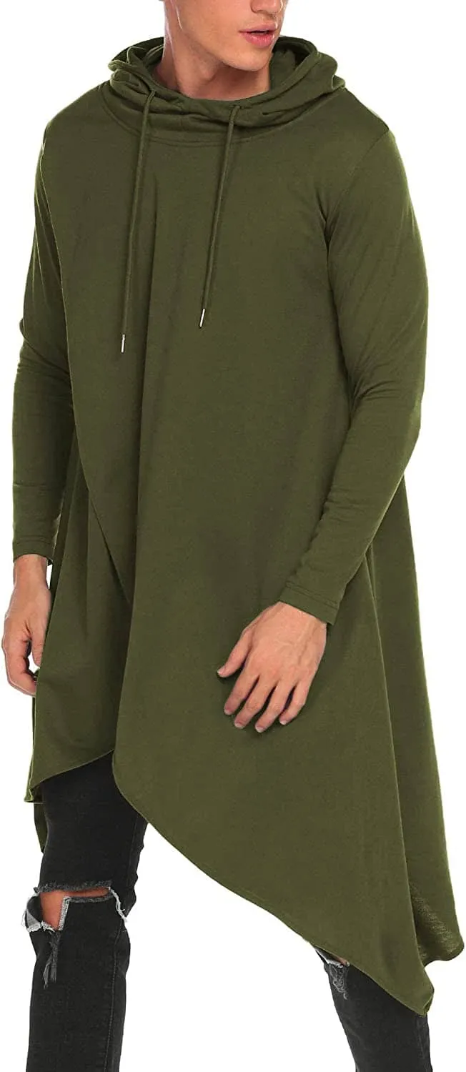 Casual Asymmetrie Hem Pullover Hooded Poncho Sweatshirt Hoodie