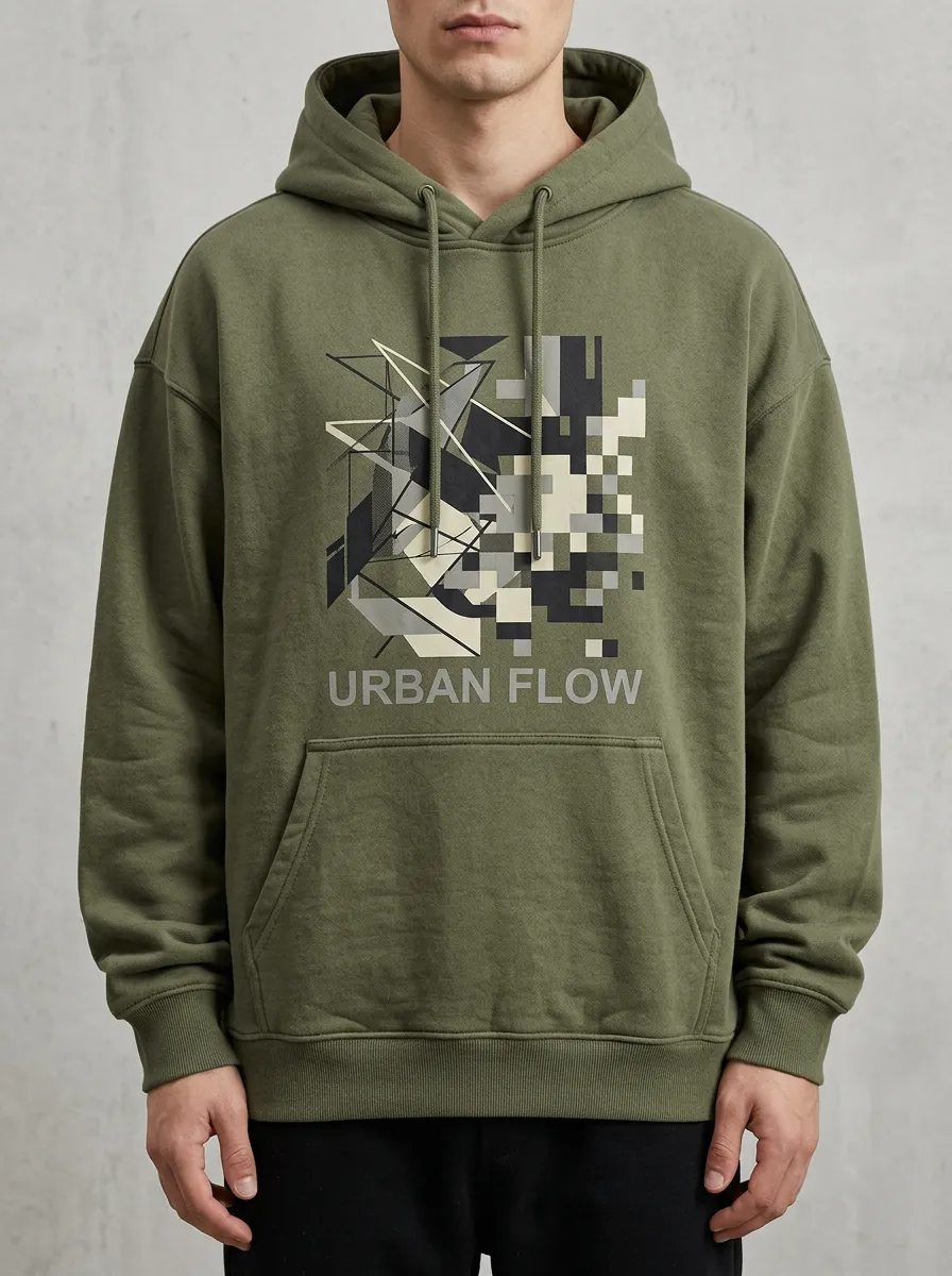Graphic Pixel Geometric Men's Graphic Hoodie