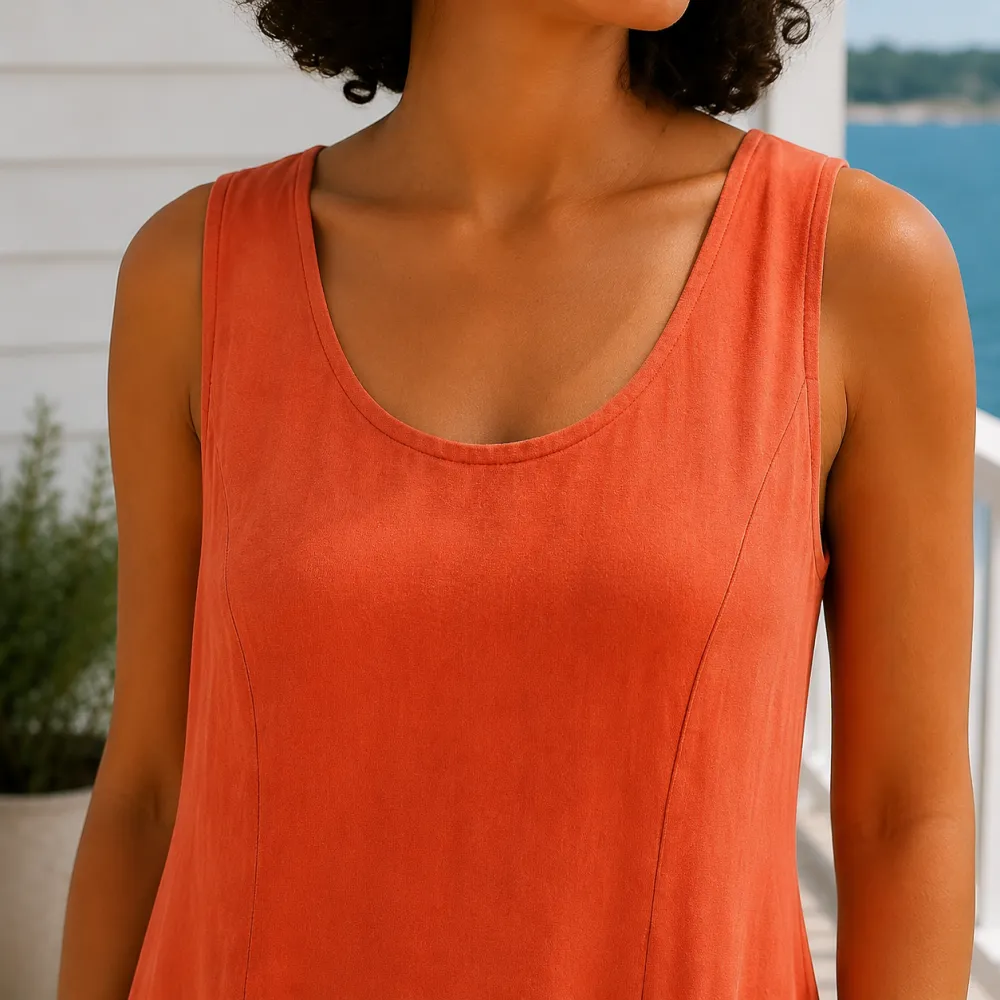 A-Line Sleeveless Midi Dress