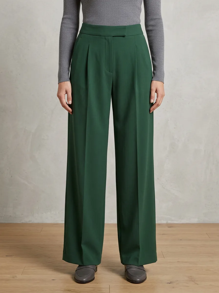 Tailored Finish Tailored Wide-Leg Trousers