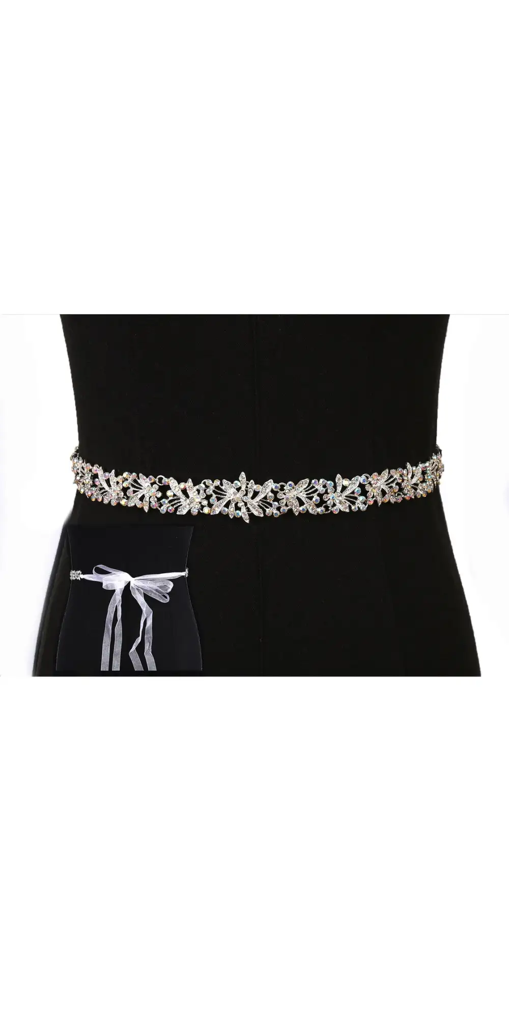 Polished Crystal Wedding Sash Belt