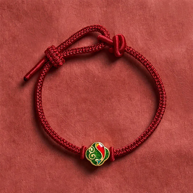 Handmade String Double Koi Fish Braided Cord Bracelet