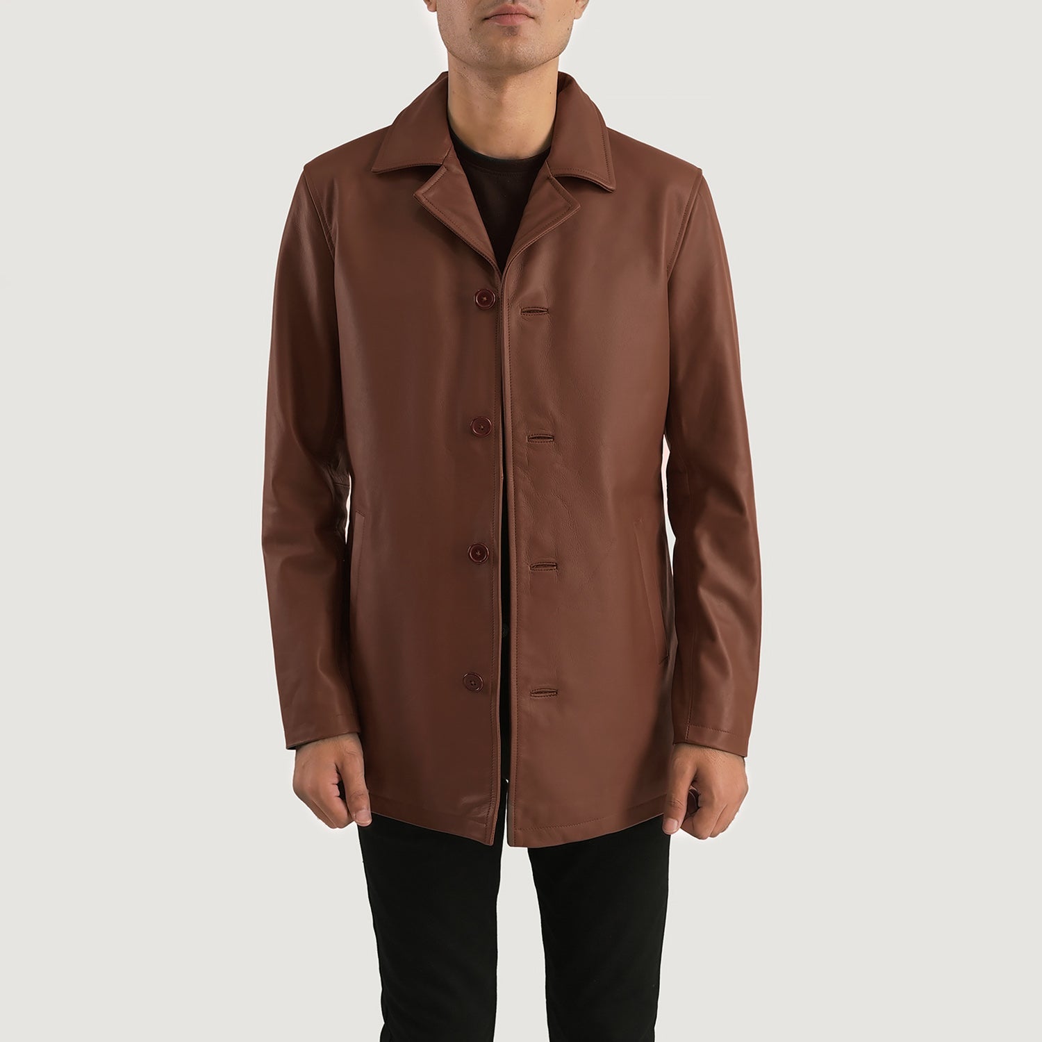 Men's Casual Leather Coat