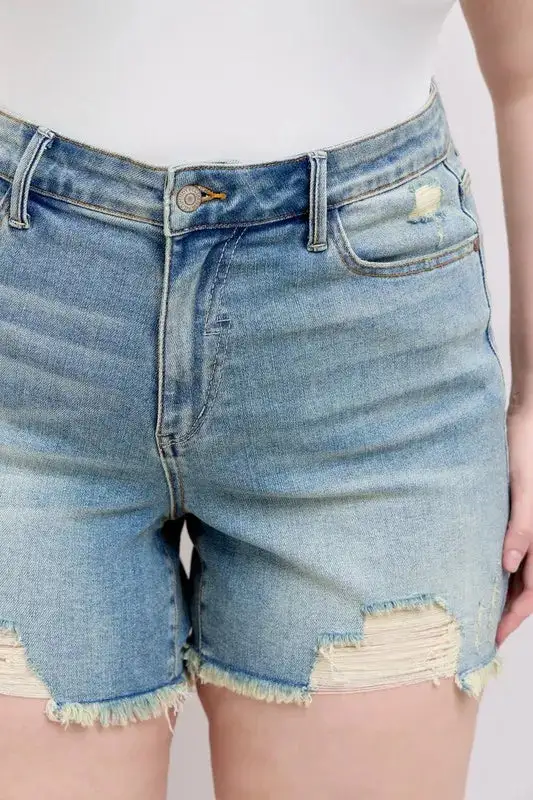 Plus High Rise Washed Fly Stitch Top