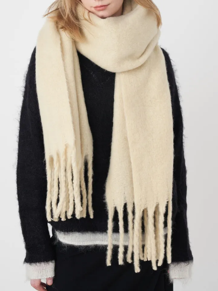Warm Woven Fringe Scarf