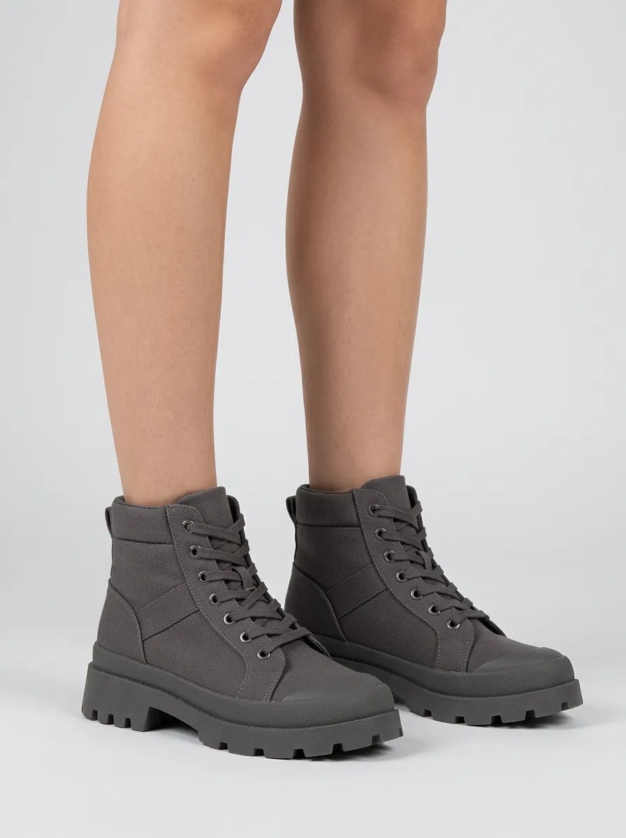 Rugged Canvas Hiking Boots