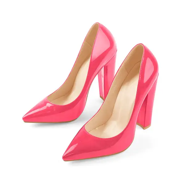 Elegant Pointed Toe Chunky Heel Pumps